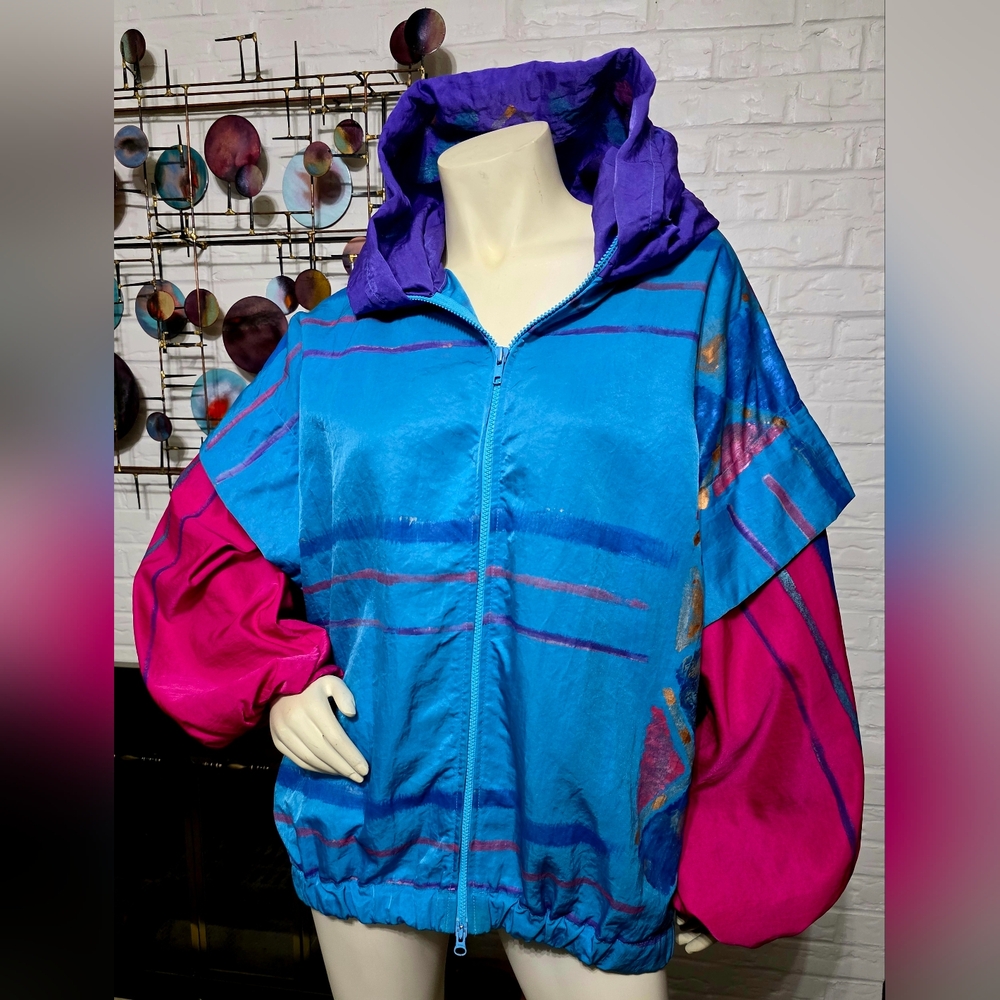 ANN ORIGINAL SEATTLE | Vintage Womens Hand Painted Abstract Jacket
